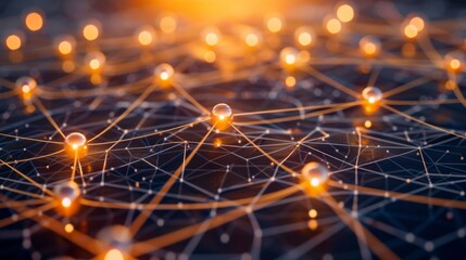 Fototapeta premium Creative business networking with a web and nodes