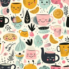 Creative cartoon layout featuring a charming hand-drawn pattern.