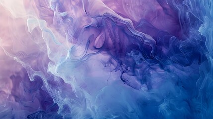 Fototapeta premium A mesmerizing, lilac and purple underwater scene. The fluid, abstract paint is soft and flowing, with a detailed, elegant, and luminous quality.