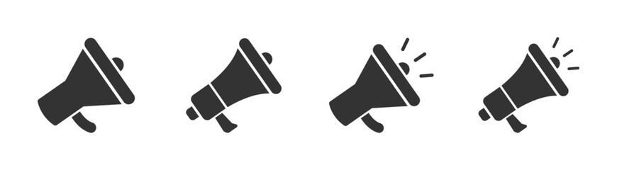 Megaphone vector icons set. Megaphone icon