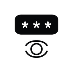 show pasword solid icon vector design good for web or mobile app