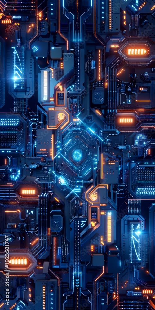 Canvas Prints cybersecurity defense systems seen from a top-down angle.