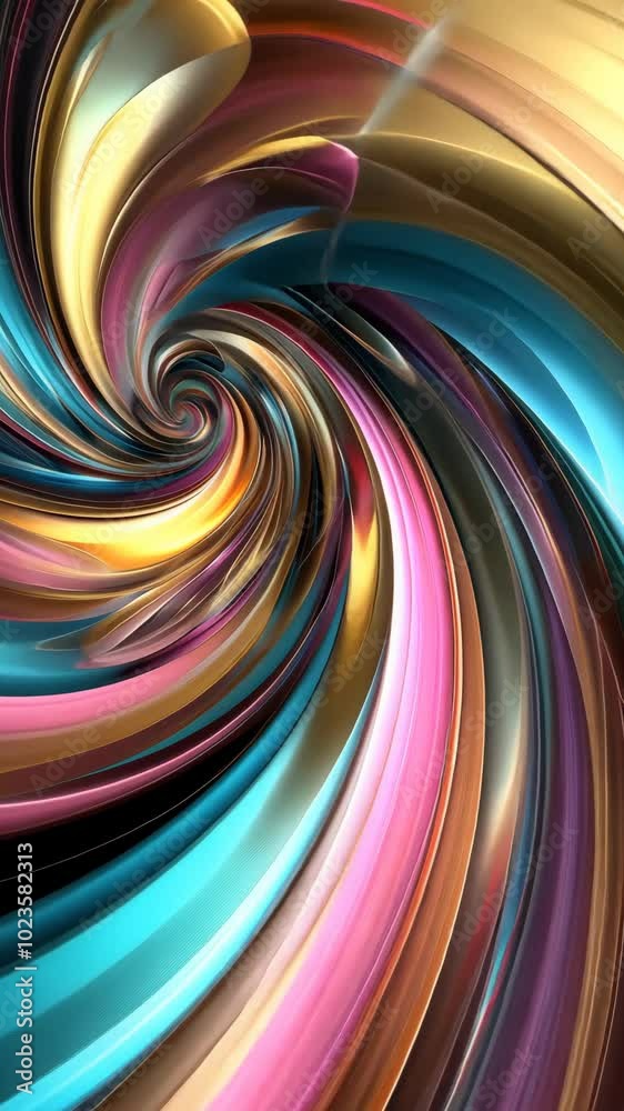 Poster Colorful abstract swirl pattern with vibrant gradients