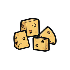 The Perfect Pair Slices and Dices of Gourmet Cheese Illustration