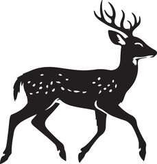 A walking fast  fawn silhouette vector style with white background 