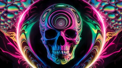 abstract fractal background with colorful circles