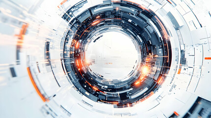 3D Futuristic Border Frame with Floating VR Elements & Glowing Growth Icons for Virtual Reality Skill Building