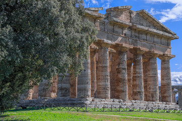 Temple of Neptune at Paestum in Italy.	