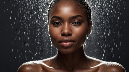 Fototapeta premium The girl's face in the shower