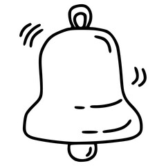 bell with ring effect hand drawn doodle outline icon