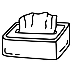 wipe tissue box hand drawn doodle outline icon