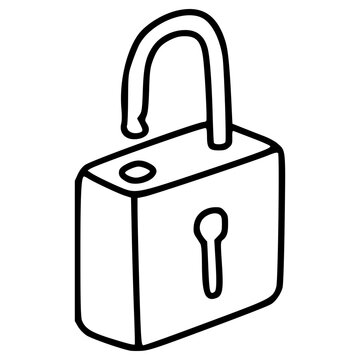 recommend clip art: unlocked padlock hand drawn doodle outline icon