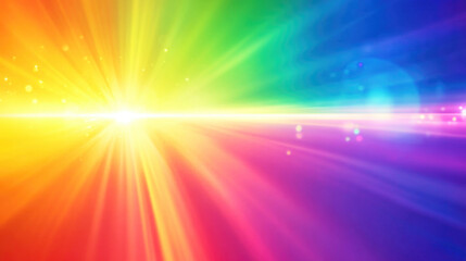 Vibrant abstract rainbow light glare on plain background with soft glowing edges and modern prism effects