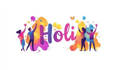 Fototapeta premium illustration of abstract colorful background for color festival of India celebration greetings.