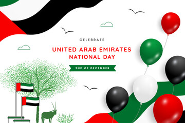 Obraz premium UAE United Arab Emirates National Day Celebration Poster Banner
