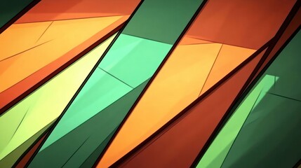 Fototapeta premium Abstract geometric shapes in vibrant colors creating a dynamic visual composition.