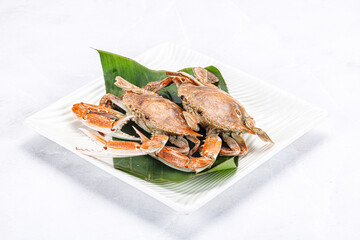 Yummy boiled crab in the plate