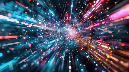 Fototapeta premium Flashes of brilliance among the vast expanse of pixels