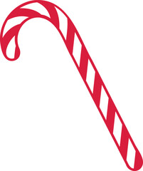 Christmas candy cane. Christmas stick. Traditional xmas candy with redand white stripes. Vector illustration
