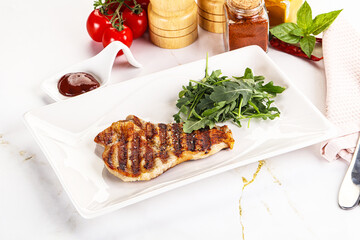 Delicous grilled pork meat steak