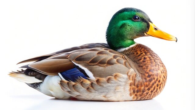 mallard duck isolated on white