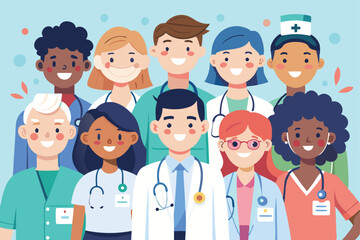 Obraz premium set of doctors vector illustration 