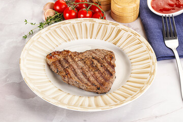 Grilled marble beef steak with sauce