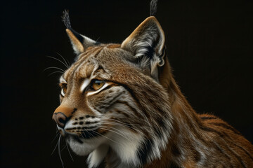 Obraz premium A close-up portrait of a European lynx.