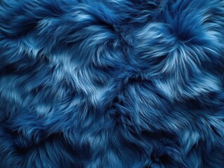 Naklejka premium top view of luxurious blue fur texture exhibiting a rich and fluffy appearance, with intricate patterns that evoke feelings of warmth and comfort, perfectly styled for a plush aesthetic