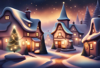 Fototapeta premium christmas house in the forest