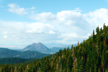 Nature landscape amazing forest sunset blue sky mountain trees