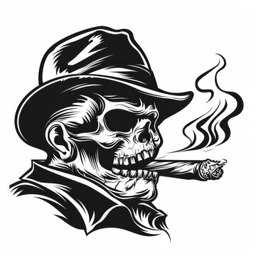 recommend clip art: Havana smoking cigar drawing sketch black.