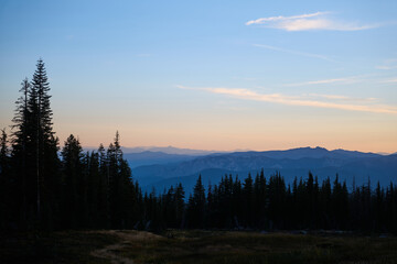 Nature landscape amazing forest sunset blue sky mountain trees