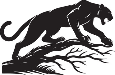 Black panther vector silhouette 