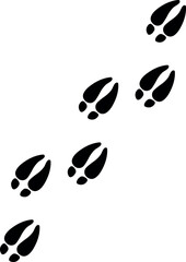 Deer hoof print isolated on transparent background. Vector illustration