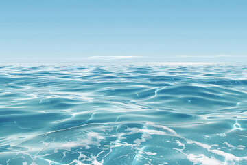 The ocean is calm and blue, with no visible waves