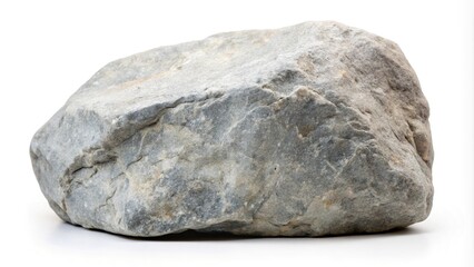 Large smooth gray rock isolated on white background