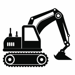 excavator on a white background