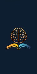 Creative logo with a brain and a book.