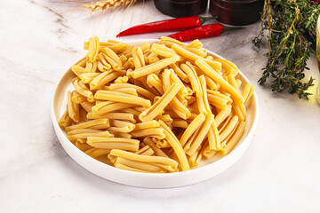 Raw dry Italian pasta - casarecce