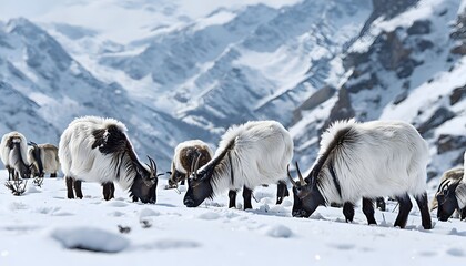 Naklejka premium Family Group of Alpine Goats