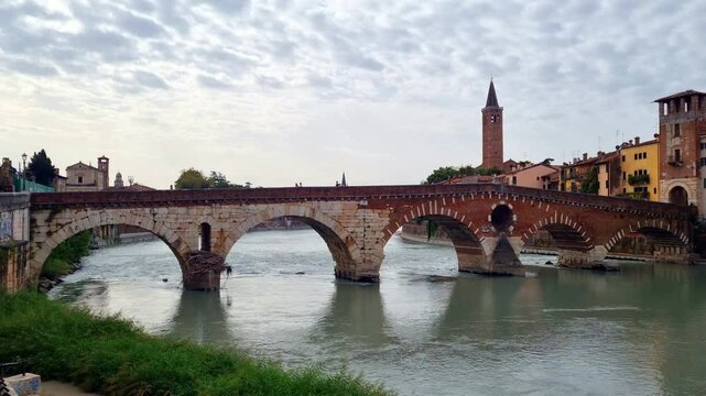 Verona - Italy - Ponte Pietra on the Adige