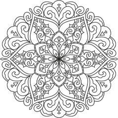 Mandala isolated on the white background Mandalas for Adult coloring book coloring pages	