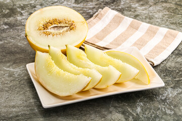 Sweet juicy ripe melon slices