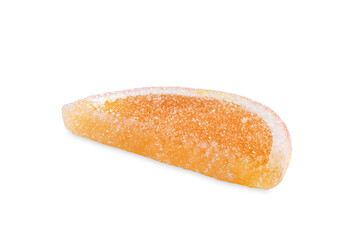 Grapefruit marmalade slice on a white isolated background