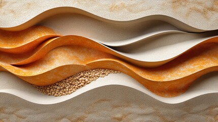 Geometric pattern on the sand surface, the concept of harmony and balance.