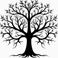 Obraz premium wintercreeper--tree-silhouette