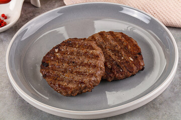 Grilled beef burger cutlet minced meat