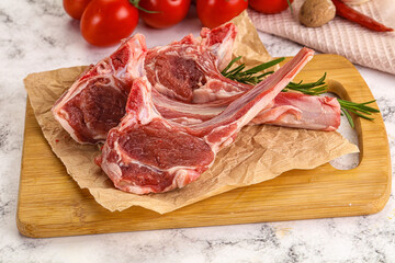 Raw Rack of Lamb for cooking