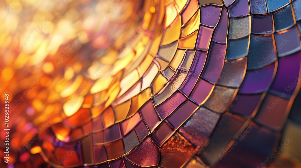 Aufkleber Abstract 3D rendering featuring a mosaic color pattern blurred techniques and textured backgrounds for dynamic wallpaper designs